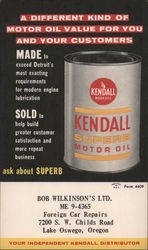 Kendall Superb Motor Oil Postcard