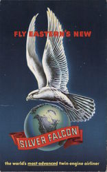 Fly Eastern's new Silver Falcon airliner (ad, unknown location) Postcard