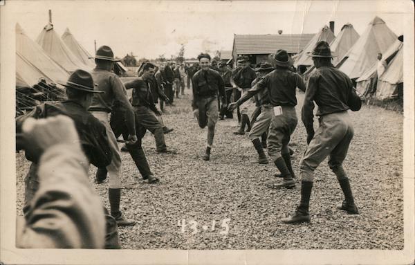 Soldier Running Through Camp Army