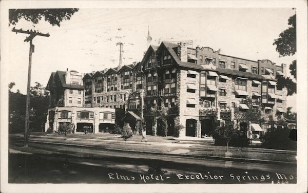 Elms Hotel Excelsior Springs MO Postcard