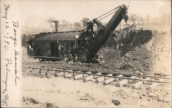 Barge Canal Construction - May 12, 1911 Steam Shovel Palmyra New York
