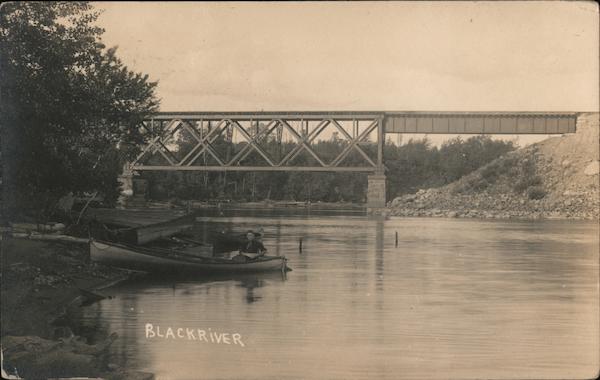 Black River Bridge, Canoe New York C.M. Schooley