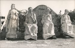 Old Mission "Santa Barbara" "Faith" "Hope" "Charity" Postcard