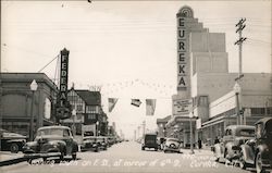 Looking South on F. St., at Corner of 6th St. Eureka, CA Postcard Postcard Postcard