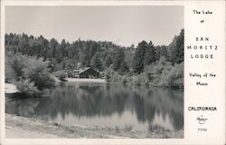 The Lake at San Moritz Lodge, Valley of the Moon Crestline, CA Postcard Postcard Postcard