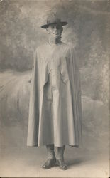 WWI-era Soldier In Military Hat And Raincoat Postcard