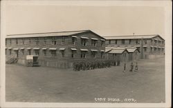 Military Buildings Soldiers Postcard