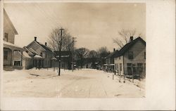 New England? Snowy Street Lined with Wooden Two-Story Houses Postcard