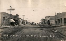Main Street Looking North Postcard
