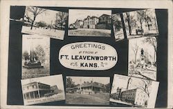 Rare: Greetings From Ft. Leavenworth Multi-View Fort Leavenworth, KS Postcard Postcard Postcard