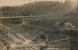 Construction Work River Mill Postcard
