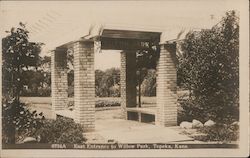 East Entrance to Willow Park Topeka, KS Postcard Postcard Postcard