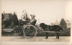 J. Merton Tuttle and "Pal" Carlo Dog-Wheelchair Postcard