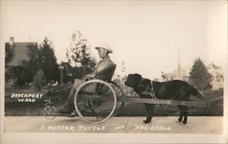 J. Merton Tuttle and "Pal" Carlo Dog-Wheelchair Davenport, WA Postcard Postcard Postcard