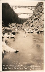 Hiway and Rr Bridges over Crooked River Postcard