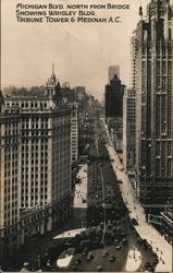 Michigan Blvd. North From Bridge Postcard