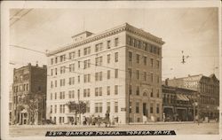 Street Scene Bank of Topeka Postcard