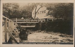 Upper and Lower Falls, Vinewood Park Topeka, KS Postcard Postcard Postcard