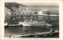 Steamers at Pier and Casino Postcard