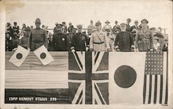 Camp Kearny Allies with Flags: Japan, UK, US Postcard