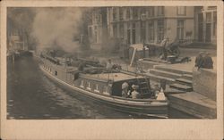 Boat on CAnal Postcard