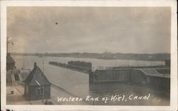 Western End of Kiel Canal Postcard