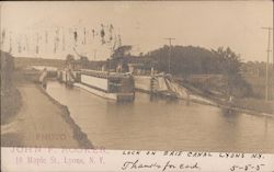 Lock on Erie Canal Lyons, NY John F. Rooker Postcard Postcard Postcard