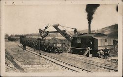 Barge Canal Work Postcard