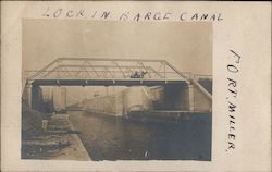 Lock in Barge Canal Postcard