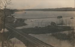 High Water Flood, Barge Canal Vischer Ferry, NY Postcard Postcard Postcard