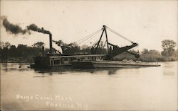 Barge Canal Work Postcard