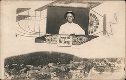 Plane over Hot Springs Postcard