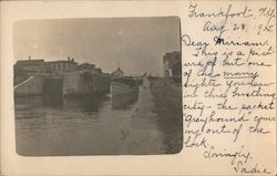 Boat Coming Out of a Lock Postcard