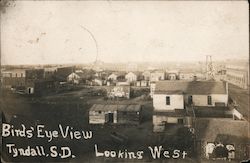 Bird's Eye View Looking West Tyndall, SD Postcard Postcard Postcard