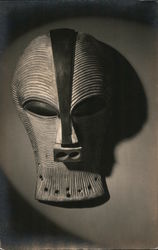 Wooden mask of the Basonge, Kasai District of the Belgian Congo Postcard