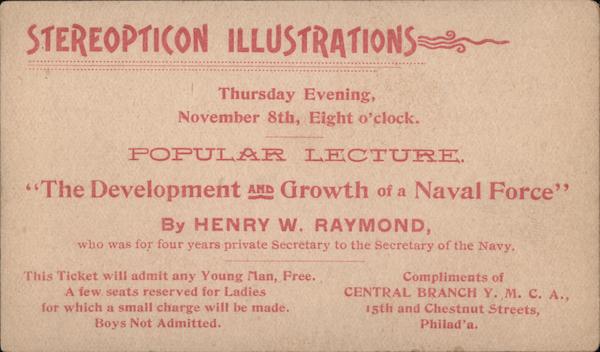 Stereopticon Illustrations - By Henry W. Raymond Business Cards