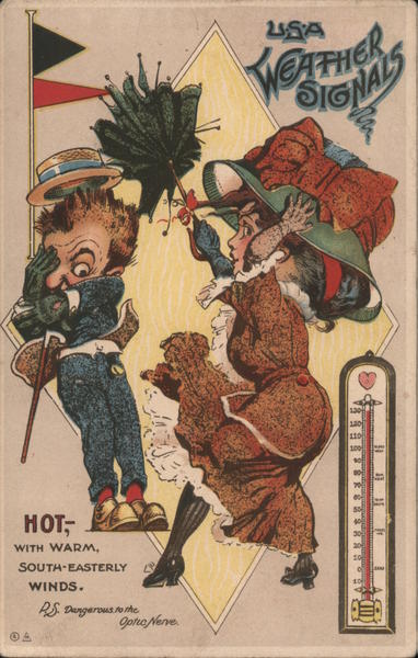 Semaphore Flags USA Weather Signals - Hot With Sout-Easterly Winds