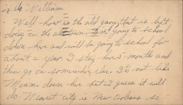 U. S. Army Blank Postcard, Keesler Field Mississippi