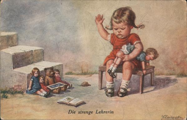 Little Girl Spanking Her Doll