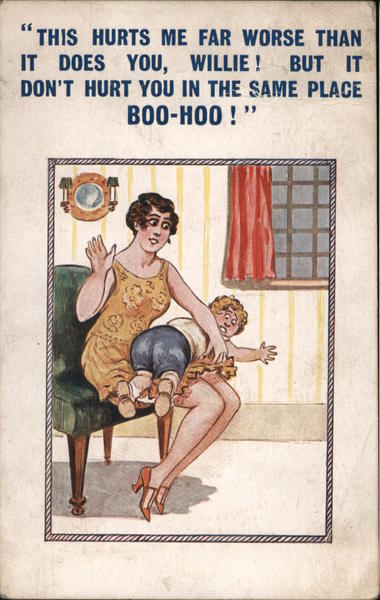 Spanked Mommy Mom Spanking Boy Postcard