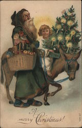 A Merry Christmas, Green Robe Postcard