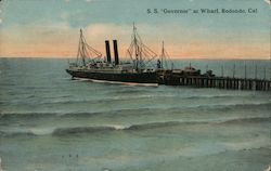 SS "Governor" at Wharf Postcard