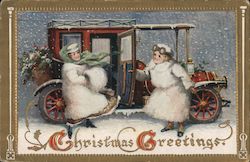 Christmas Greetings Women Postcard