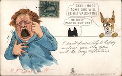 I can't possibly be happy unless you say you will be my valentine Postcard