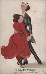 Couple Dancing - I Could Die Waltzing Postcard