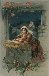 In The Barn - A Peaceful Christmas Postcard