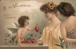 To My Valentine - Love's Offering Cupid Postcard Postcard Postcard