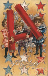 Fourth of July Fireworks Children Postcard