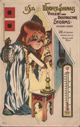Whetaer Signals - Violent And Destructive Storms Semaphore Flags Postcard
