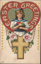 Easter Greetings Women Postcard Postcard Postcard
